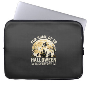 Halloween Is Everyday Haunted Moon Witch Silhouett Laptop Sleeve