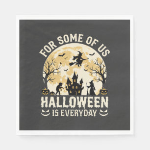 Halloween Is Everyday Haunted Moon Witch Silhouett Napkin