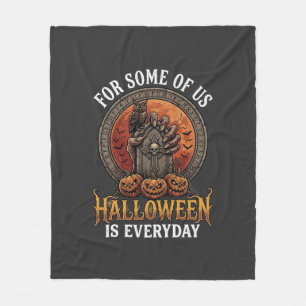 Halloween Is Everyday Monster Hand Tombstone Pumpk Fleece Blanket