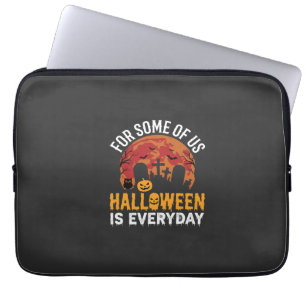 Halloween Is Everyday Spooky Graveyard Moon Laptop Sleeve