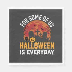 Halloween Is Everyday Spooky Graveyard Moon Napkin