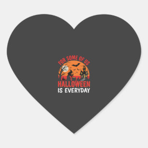 Halloween Is Everyday Witch Haunted House Heart Sticker