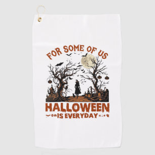 Halloween Is Everyday Witch Silhouette Full Moon G Golf Towel