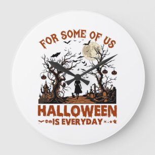 Halloween Is Everyday Witch Silhouette Full Moon G Large Clock