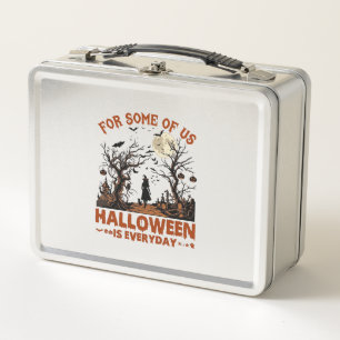 Halloween Is Everyday Witch Silhouette Full Moon G Metal Lunch Box