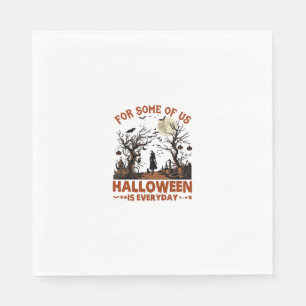 Halloween Is Everyday Witch Silhouette Full Moon G Napkin