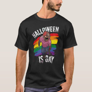Halloween Is Gay  Gay Pride Zombie Lazy Costume T-Shirt