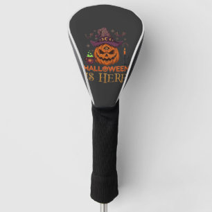 Halloween Is Here Pumpkin Witch Hat Magic Cauldron Golf Head Cover