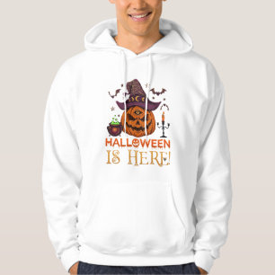 Halloween Is Here Pumpkin Witch Hat Magic Cauldron Hoodie