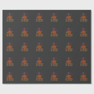 Halloween Is Here Pumpkin Witch Hat Magic Cauldron Wrapping Paper