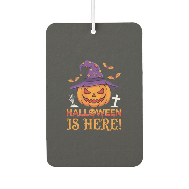 Halloween Is Here Witch Pumpkin Vector Car Air Freshener (Front)