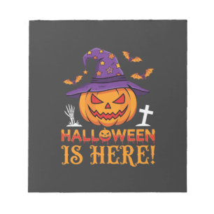 Halloween Is Here Witch Pumpkin Vector Notepad