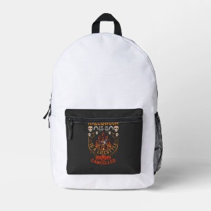 Halloween Is Lifestyle Cancelled Castle Skulls Pum Printed Backpack