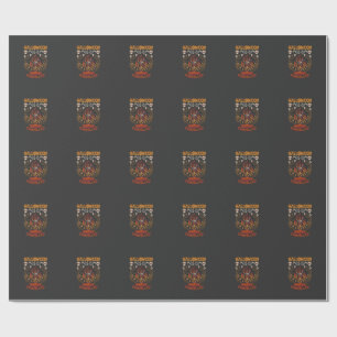 Halloween Is Lifestyle Cancelled Castle Skulls Pum Wrapping Paper