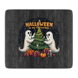 Halloween is my Christmas Funny Ghost Xmas Santa Cutting Board
