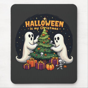 Halloween is my Christmas Funny Ghost Xmas Santa Mouse Mat
