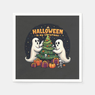 Halloween is my Christmas Funny Ghost Xmas Santa Napkin