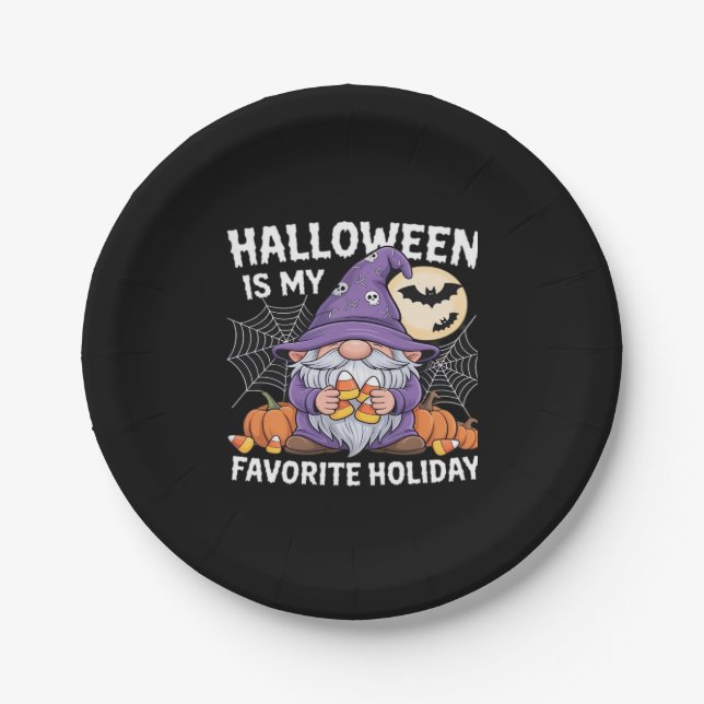 Halloween Is My Favourite Holiday Pumpkin Candy Co Paper Plate (Front)