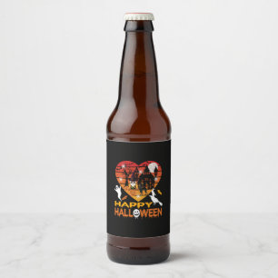 Halloween It Haunted Me Day And Night Beer Bottle Label