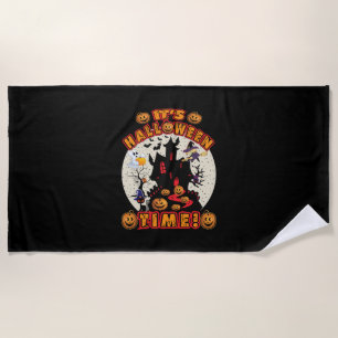 Halloween It Is Halloween Time Birthday Beach Towel