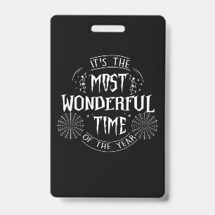 Halloween It Is The Most Wonderful Time Birthday ID Badge