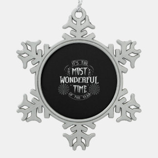 Halloween It Is The Most Wonderful Time Birthday Snowflake Pewter Christmas Ornament