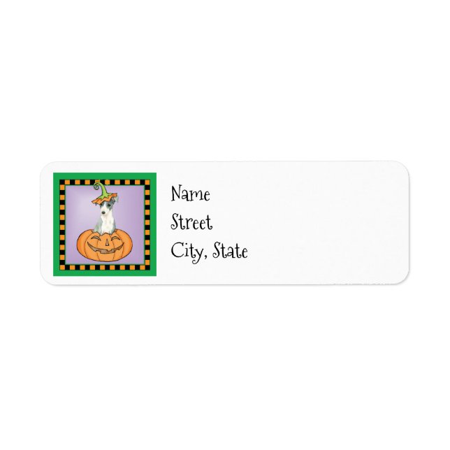 Halloween Italian Greyhound Label (Front)