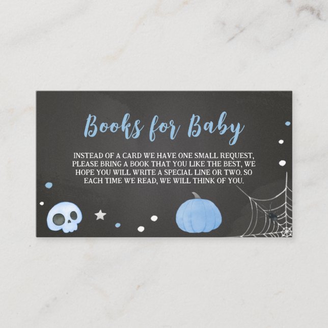 Halloween Its a Boo-y Baby Shower Books for Baby Enclosure Card (Front)