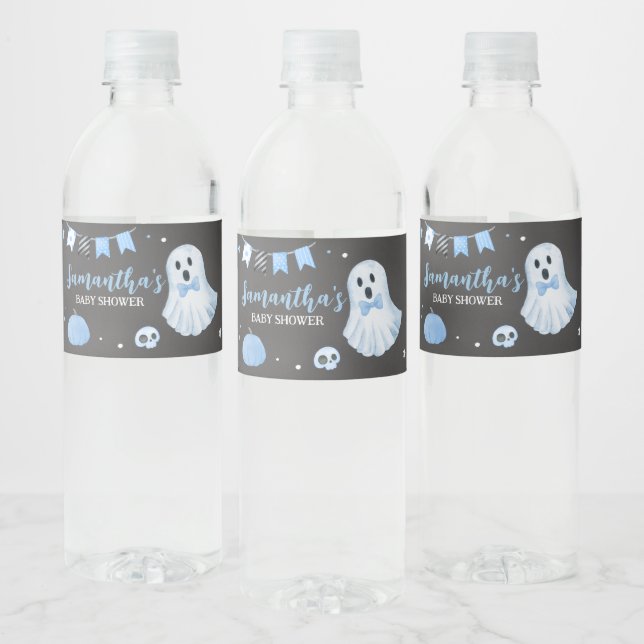 Halloween Its a Boo-y Baby Shower  Water Bottle Label (Bottles)