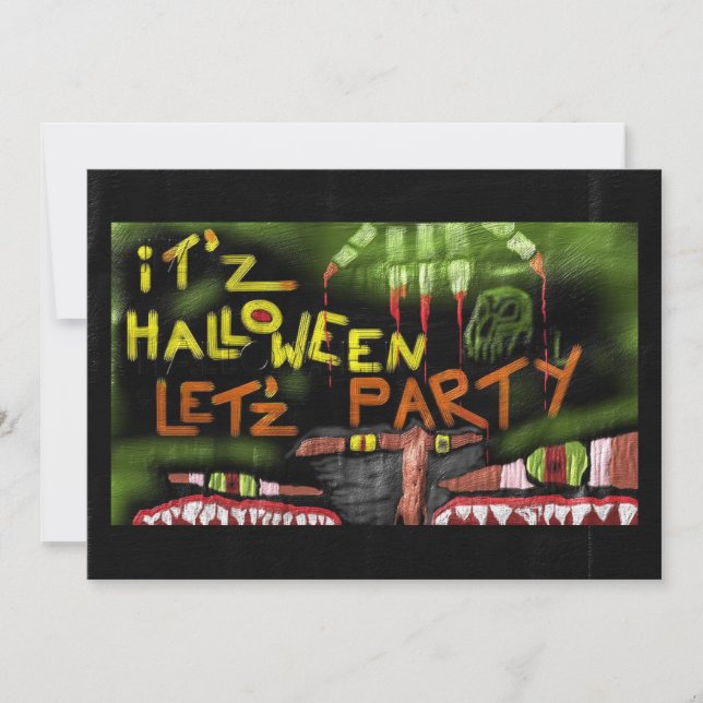 Halloween 'It'z Halloween Let'z Party' Invitation (Front)