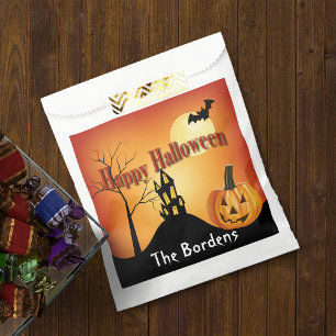 Halloween Jack O' Lantern and Haunted House Favour Bags