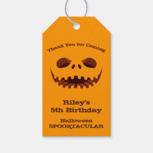 Halloween Jack o' Lantern Birthday Party Favour Gift Tags