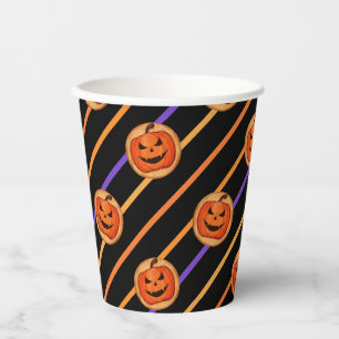 Halloween Jack-O-Lantern Black Paper Cups