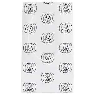 Halloween jack o lantern black white favours small gift bag