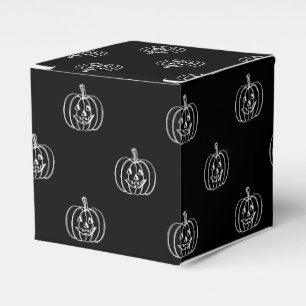 Halloween jack o lantern black white treats favour box
