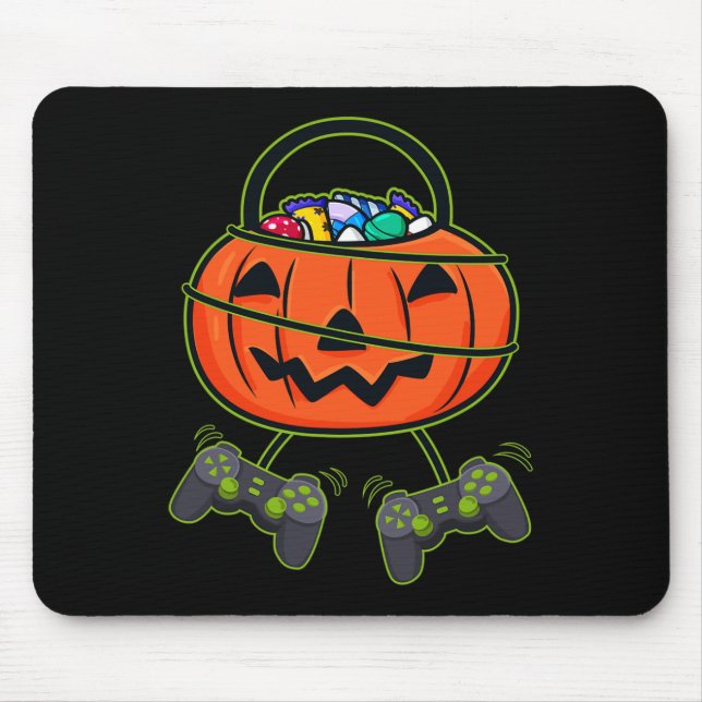 Halloween Jack O Lantern Candy Basket Controllers  Mouse Mat (Front)