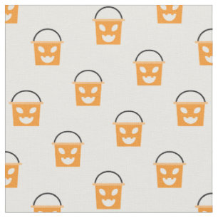 Halloween Jack-O-Lantern Candy Bucket Pattern Fabric