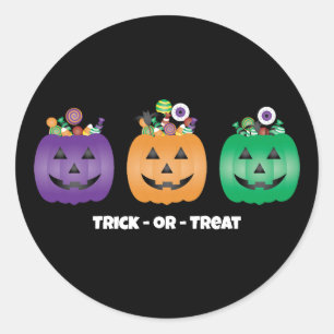 Halloween Jack O Lantern Candy Pail Classic Round Sticker