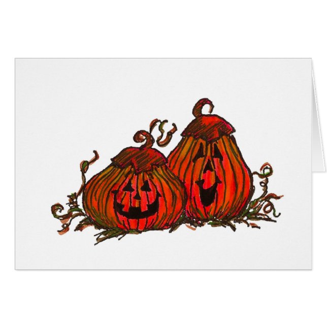 Halloween Jack-O-Lantern Card (Front Horizontal)