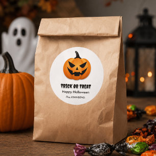 Halloween Jack-o’-Lantern – Classic Round Sticker