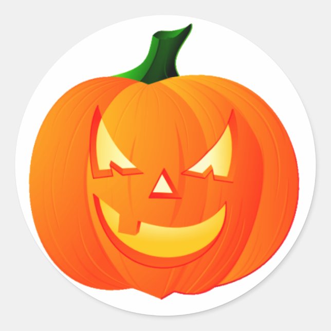 HALLOWEEN JACK-O-LANTERN ~~ CLASSIC ROUND STICKER (Front)