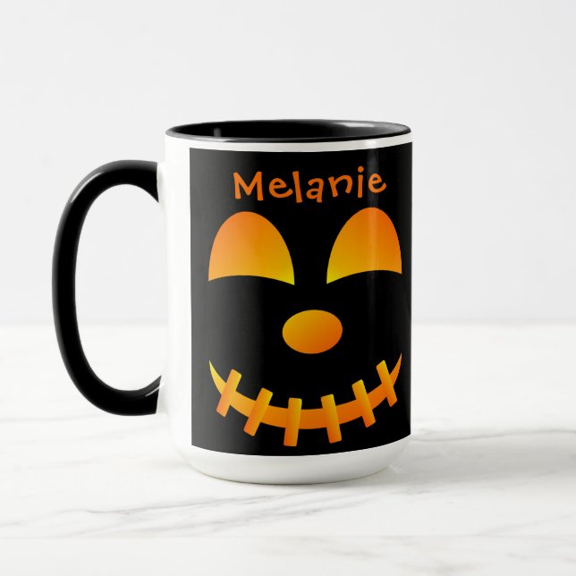 Halloween Jack-o'-lantern Cute Face Combo Mug (Left)