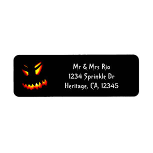 Halloween Jack-O-Lantern Face Address Label