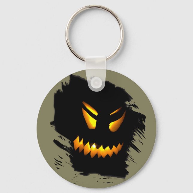 Halloween Jack-O-Lantern Face Keychain (Front)
