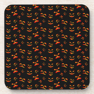 Halloween Jack-O-Lantern Faces  Coaster