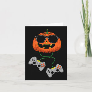 Halloween Jack O Lantern Gamer Boys Kids Men Fun H Card