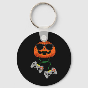 Halloween Jack O Lantern Gamer Boys Kids Men Fun H Key Ring