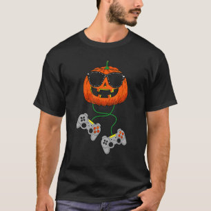 Halloween Jack O Lantern Gamer Boys Kids Men  Hall T-Shirt