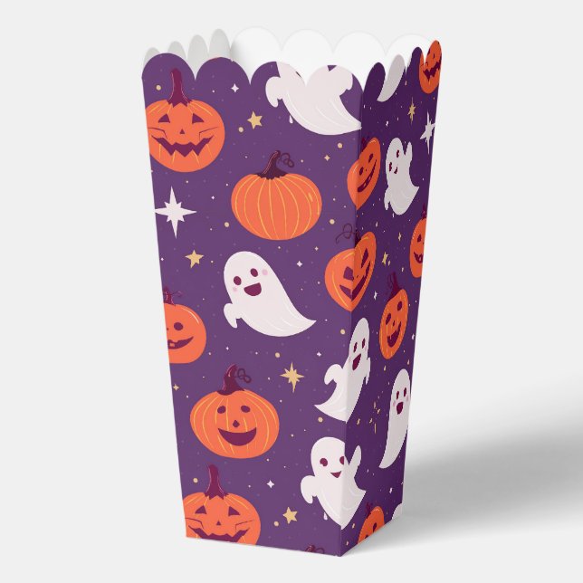 Halloween jack o lantern ghost pattern favour box (Front)