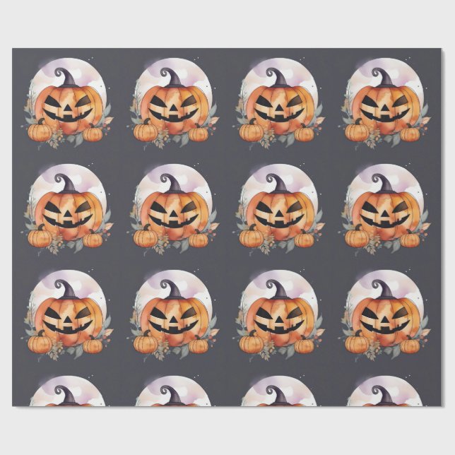 Halloween Jack-O-Lantern . Halloween, Fall Wrapping Paper (Flat)